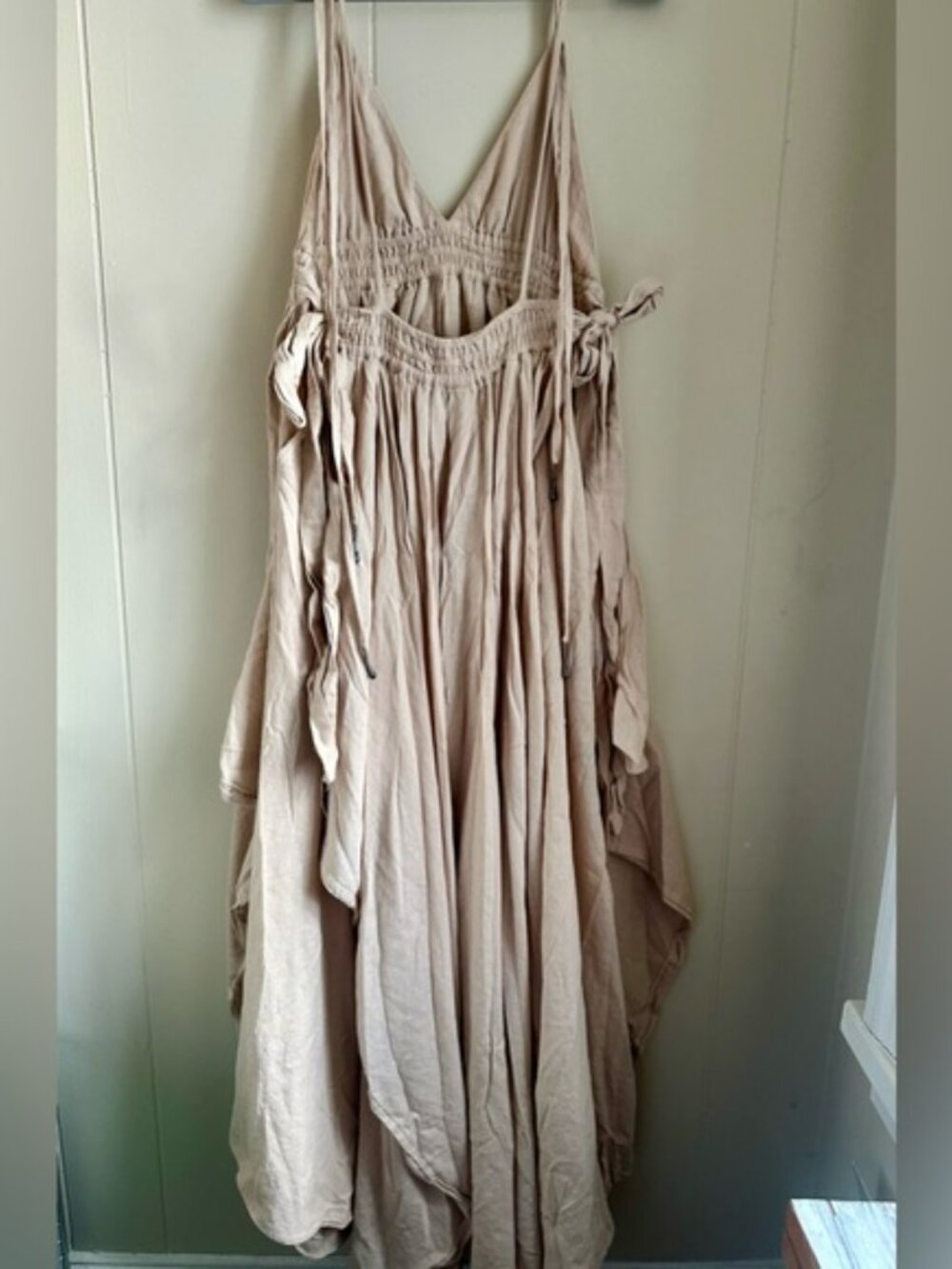 Free People Tropical Heat Maxi Dress In Stone Ivory Size S Backless Strappy Rare - Picture 6 of 9